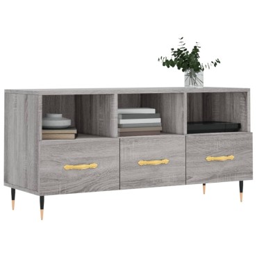 vidaXL Έπιπλο Τηλεόρασης Γκρι Sonoma 102x36x50cm Επεξεργασμένο Ξύλο