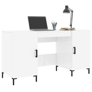 vidaXL Γραφείο Γυαλιστερό Λευκό 140x50x75cm Επεξεργασμένο Ξύλο 1 τεμ.