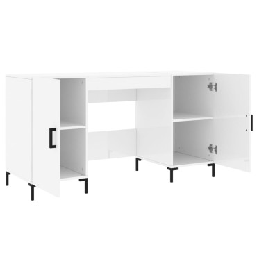 vidaXL Γραφείο Γυαλιστερό Λευκό 140x50x75cm Επεξεργασμένο Ξύλο 1 τεμ.