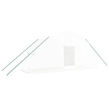 vidaXL Θερμοκήπιο με Ατσάλινο Πλαίσιο Λευκό 12 μ² 6 x 2 x 2,85 μ.
