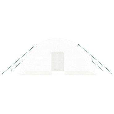 vidaXL Θερμοκήπιο με Ατσάλινο Πλαίσιο Λευκό 12 μ² 6 x 2 x 2,85 μ.