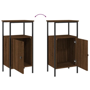 vidaXL Κομοδίνα 2 τεμ. Καφέ Δρυς 41x31x80cm από Επεξεργ. Ξύλο