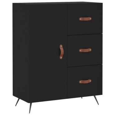 vidaXL Συρταριέρα Μαύρη 69,5x34x90cm από Επεξεργασμένο Ξύλο 1 τεμ.