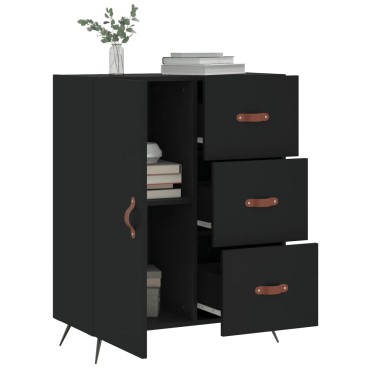 vidaXL Συρταριέρα Μαύρη 69,5x34x90cm από Επεξεργασμένο Ξύλο 1 τεμ.