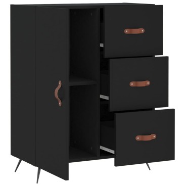 vidaXL Συρταριέρα Μαύρη 69,5x34x90cm από Επεξεργασμένο Ξύλο 1 τεμ.