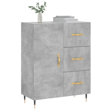 vidaXL Ντουλάπι Γκρι Σκυροδέματος 69,5x34x90cm Επεξεργασμένο Ξύλο 1 τεμ.