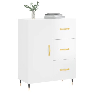 vidaXL Ντουλάπι Γυαλιστερό Λευκό 69,5x34x90cm Επεξεργασμένο Ξύλο 1 τεμ.