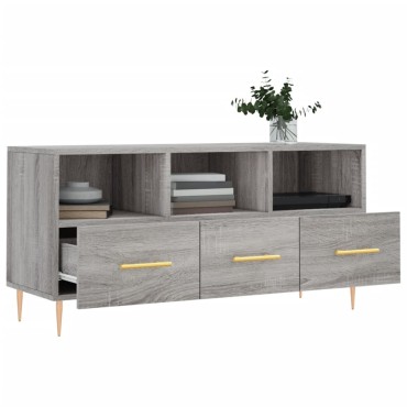 vidaXL Έπιπλο Τηλεόρασης Γκρι Sonoma 102x36x50cm Επεξεργ. Ξύλο