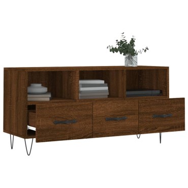 vidaXL Έπιπλο Τηλεόρασης Καφέ Δρυς 102x36x50cm από Επεξεργ. Ξύλο