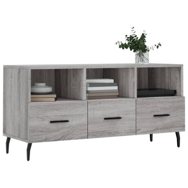 vidaXL Έπιπλο Τηλεόρασης Γκρι Sonoma 102x36x50cm Επεξεργ. Ξύλο