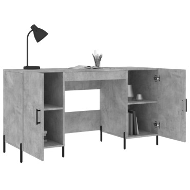vidaXL Γραφείο Γκρι Σκυροδέματος 140x50x75cm από Επεξεργ. Ξύλο 1 τεμ.