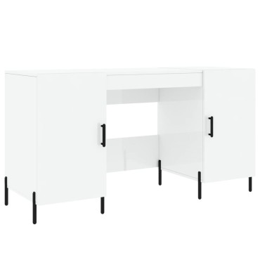 vidaXL Γραφείο Γυαλιστερό Λευκό 140x50x75cm Επεξεργασμένο Ξύλο 1 τεμ.