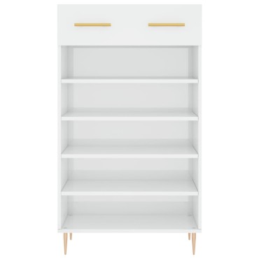 vidaXL Παπουτσοθήκη Γυαλιστερό Λευκό 60x35x105cm Επεξεργασμένο Ξύλο 1 τεμ.
