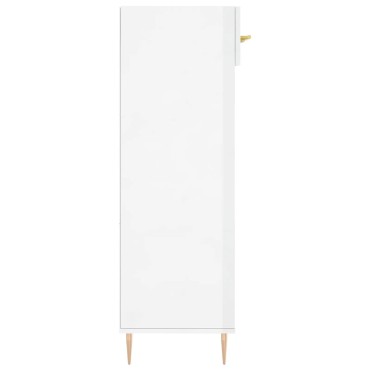 vidaXL Παπουτσοθήκη Γυαλιστερό Λευκό 60x35x105cm Επεξεργασμένο Ξύλο 1 τεμ.