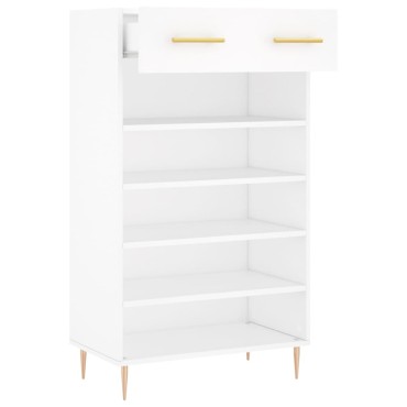 vidaXL Παπουτσοθήκη Λευκή 60x35x105cm από Επεξεργασμένο Ξύλο 1 τεμ.