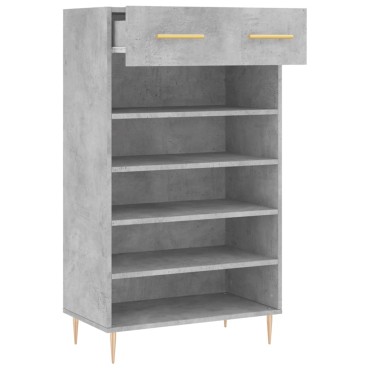 vidaXL Παπουτσοθήκη Γκρι Σκυροδέματος 60x35x105cm από Επεξεργ. Ξύλο 1 τεμ.