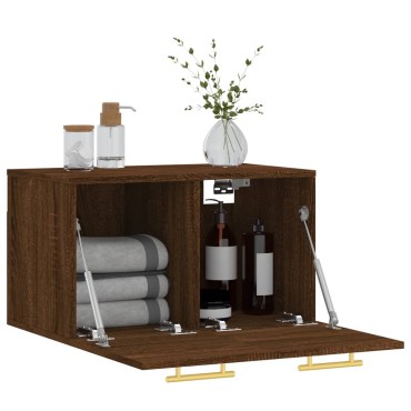 vidaXL Ντουλάπι Τοίχου Καφέ Δρυς 60x36,5x35cm Επεξεργασμένο Ξύλο 1 τεμ.