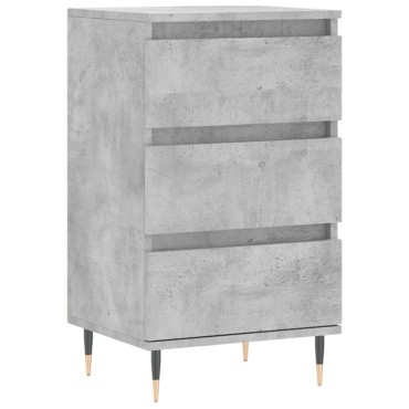 vidaXL Κομοδίνο Γκρι Σκυροδεμ. 40x35x70cm από Επεξεργασμένο Ξύλο 1 τεμ.