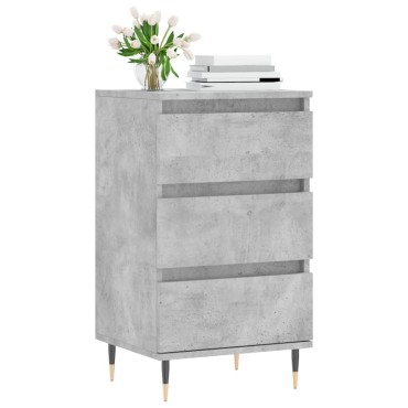 vidaXL Κομοδίνο Γκρι Σκυροδεμ. 40x35x70cm από Επεξεργασμένο Ξύλο 1 τεμ.