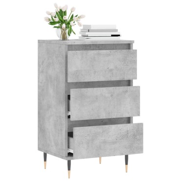 vidaXL Κομοδίνο Γκρι Σκυροδεμ. 40x35x70cm από Επεξεργασμένο Ξύλο 1 τεμ.