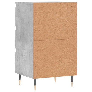 vidaXL Κομοδίνο Γκρι Σκυροδεμ. 40x35x70cm από Επεξεργασμένο Ξύλο 1 τεμ.