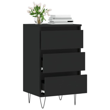 vidaXL Συρταριέρα Μαύρη 40x35x70cm από Επεξεργασμένο Ξύλο 1 τεμ.