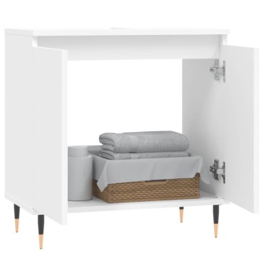 vidaXL Ντουλάπι Μπάνιου Λευκό 58x33x60cm από Επεξεργασμένο Ξύλο