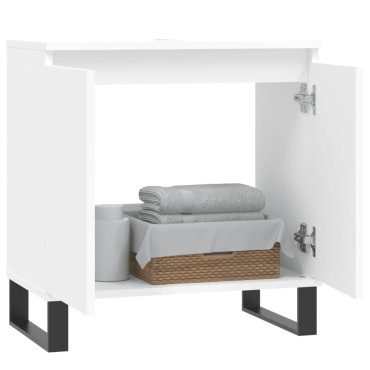vidaXL Ντουλάπι Μπάνιου Λευκό 58x33x60cm από Επεξεργασμένο Ξύλο