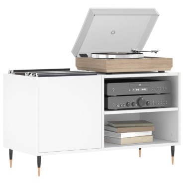 vidaXL Δισκοθήκη Λευκή 85x38x48cm από Επεξεργασμένο Ξύλο