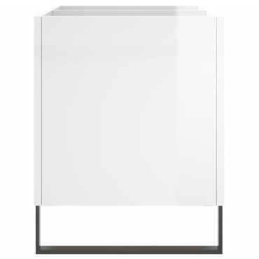 vidaXL Δισκοθήκη Γυαλιστερή Λευκή 74,5x38x48cm Επεξεργασμένο Ξύλο
