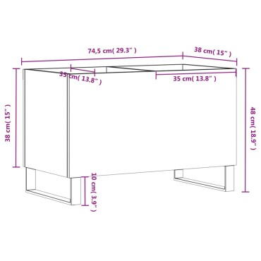 vidaXL Δισκοθήκη Γυαλιστερή Λευκή 74,5x38x48cm Επεξεργασμένο Ξύλο