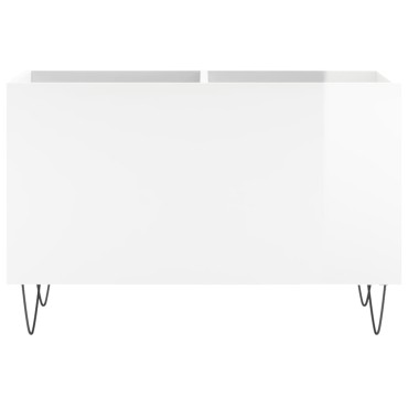 vidaXL Δισκοθήκη Γυαλιστερή Λευκή 74,5x38x48cm Επεξεργασμένο Ξύλο