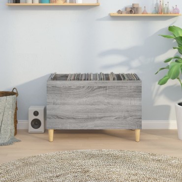vidaXL Δισκοθήκη Γκρι Sonoma 74,5x38x48cm από Επεξεργασμένο Ξύλο