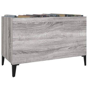 vidaXL Δισκοθήκη Γκρι Sonoma 74,5x38x48cm από Επεξεργασμένο Ξύλο