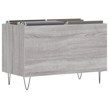 vidaXL Δισκοθήκη Γκρι Sonoma 74,5x38x48cm από Επεξεργασμένο Ξύλο
