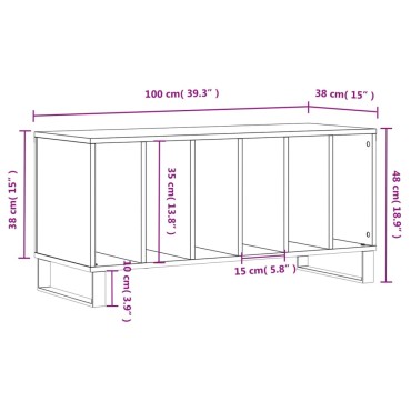 vidaXL Έπιπλο Δίσκων Sonoma Δρυς 100x38x48cm από Επεξεργασμένο Ξύλο 1 τεμ.