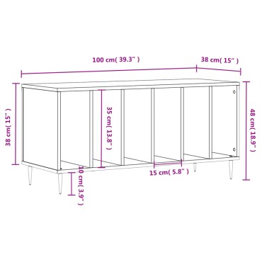 vidaXL Έπιπλο Δίσκων Sonoma Δρυς 100x38x48cm από Επεξεργασμένο Ξύλο 1 τεμ.