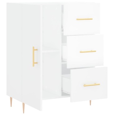 vidaXL Ντουλάπι Γυαλιστερό Λευκό 69,5x34x90cm Επεξεργασμένο Ξύλο 1 τεμ.