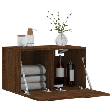 vidaXL Ντουλάπι Τοίχου Καφέ Δρυς 60x36,5x35cm Επεξεργασμένο Ξύλο 1 τεμ.