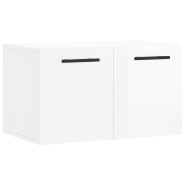 vidaXL Ντουλάπι Τοίχου Γυαλιστερό Λευκό 60x36,5x35cm Επεξεργ. Ξύλο 1 τεμ.