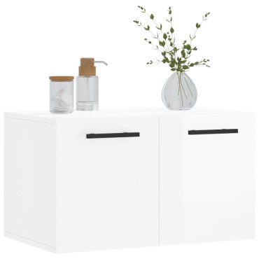 vidaXL Ντουλάπι Τοίχου Γυαλιστερό Λευκό 60x36,5x35cm Επεξεργ. Ξύλο 1 τεμ.