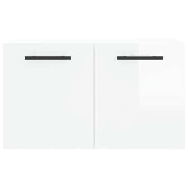 vidaXL Ντουλάπι Τοίχου Γυαλιστερό Λευκό 60x36,5x35cm Επεξεργ. Ξύλο 1 τεμ.