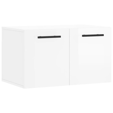 vidaXL Ντουλάπι Τοίχου Γυαλιστερό Λευκό 60x36,5x35cm Επεξεργ. Ξύλο 1 τεμ.