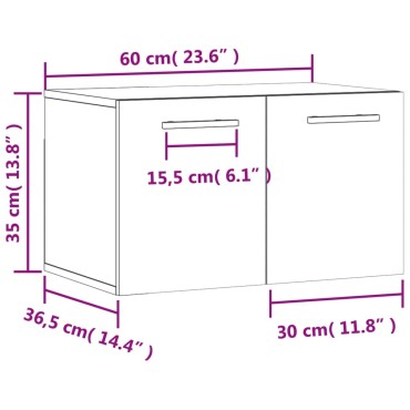 vidaXL Ντουλάπι Τοίχου Καπνιστή Δρυς 60x36,5x35cm Επεξεργασμένο Ξύλο 1 τεμ.