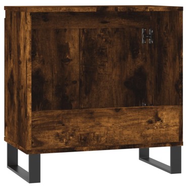 vidaXL Ντουλάπι Μπάνιου Καπνιστή Δρυς 58x33x60cm Επεξεργ. Ξύλο