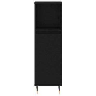 vidaXL Ντουλάπι Μπάνιου Μαύρο 30x30x100cm Επεξεργασμένο Ξύλο
