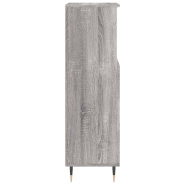 vidaXL Ντουλάπι Μπάνιου Γκρι Sonoma 30x30x100cm Επεξεργασμένο Ξύλο
