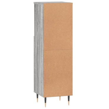 vidaXL Ντουλάπι Μπάνιου Γκρι Sonoma 30x30x100cm Επεξεργασμένο Ξύλο