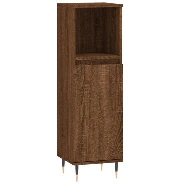 vidaXL Ντουλάπι Μπάνιου Καφέ Δρυς 30x30x100cm Επεξεργασμένο Ξύλο