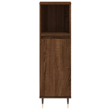vidaXL Ντουλάπι Μπάνιου Καφέ Δρυς 30x30x100cm Επεξεργασμένο Ξύλο